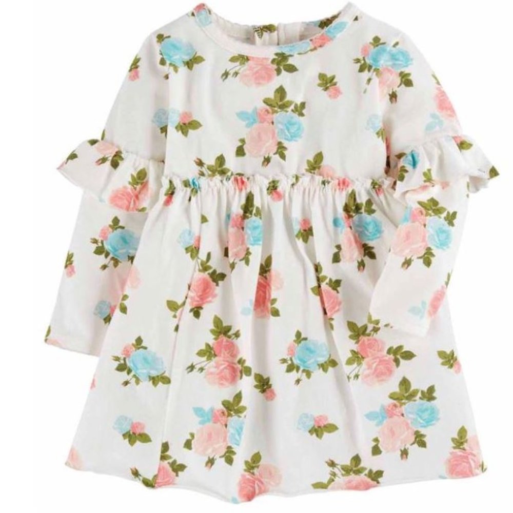 Mud Pie Cotton Rose Print Infant Dress